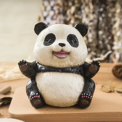 Cute black & white panda baby figurine – living room decor