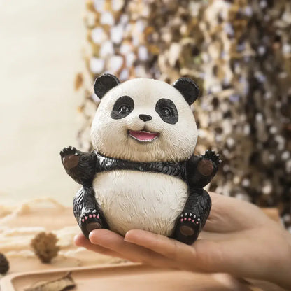 Cute black & white panda baby figurine – living room decor