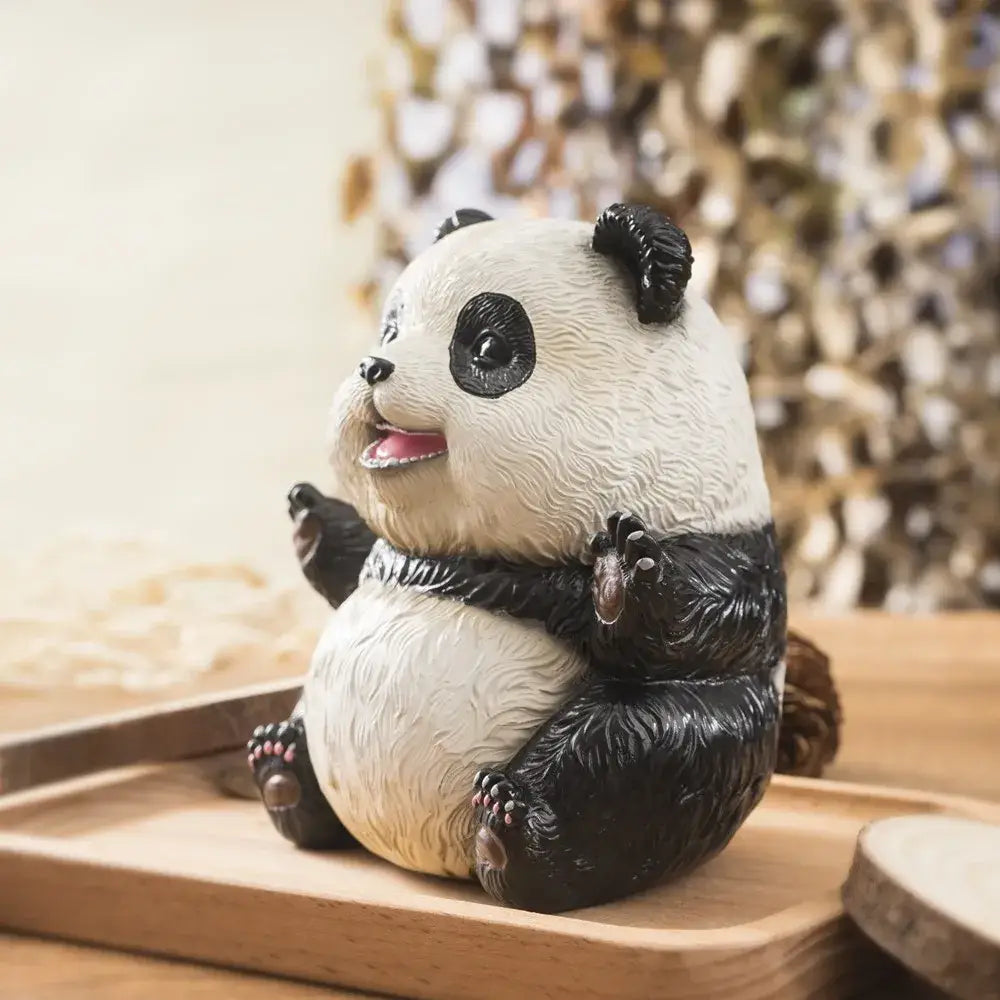 Cute black & white panda baby figurine – living room decor