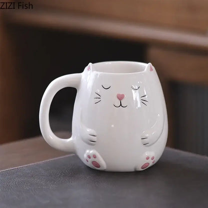 Cute cartoon animal ceramic mug set of 5 kitchen breakfast cups
