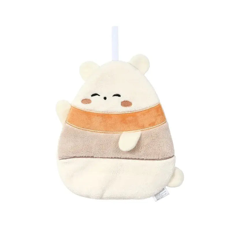 Cute cartoon animal coral fleece hand towel for kitchen and bathroom