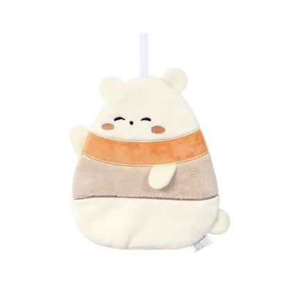 Cute cartoon animal coral fleece hand towel for kitchen and bathroom