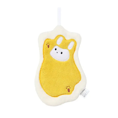 Cute cartoon animal coral fleece hand towel for kitchen and bathroom