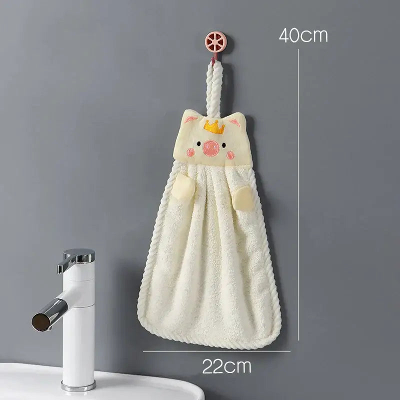 Cute cartoon animal hand towel set for kitchen and bathroom decor