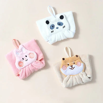 Cute cartoon animal hand towel set for kitchen and bathroom decor