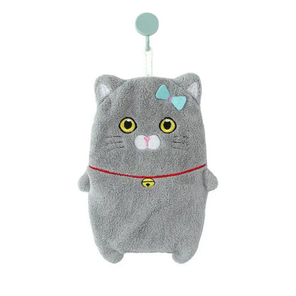 Cute cartoon animal hand towel thickened plush kitchen towel