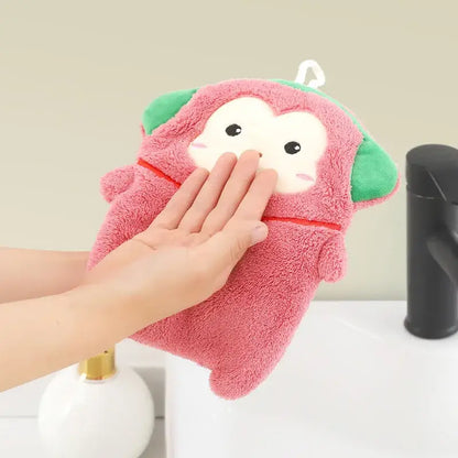 Cute cartoon animal hand towel thickened plush kitchen towel