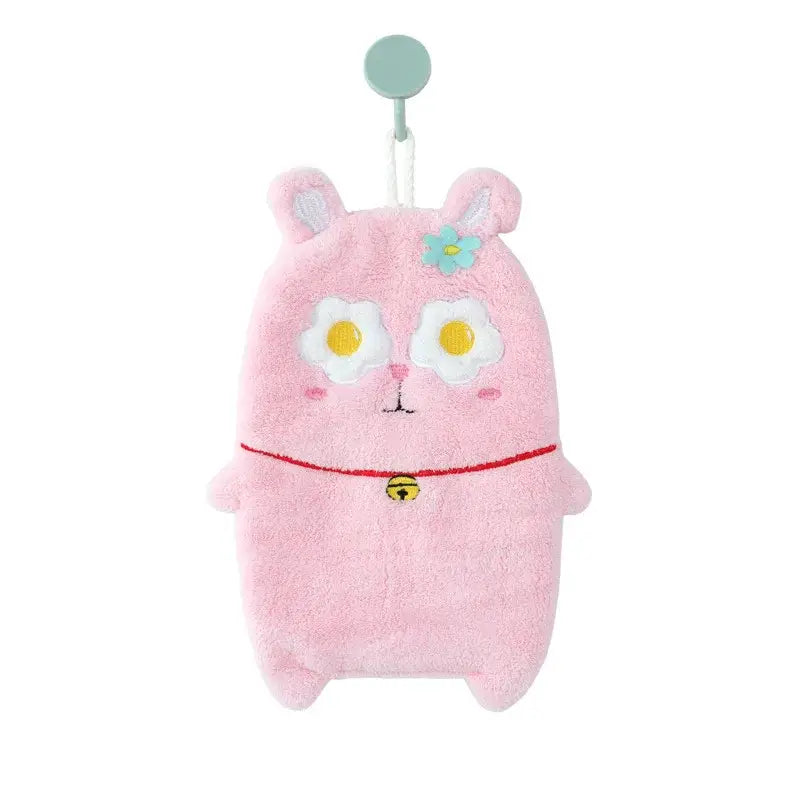 Cute cartoon animal hand towel thickened plush kitchen towel