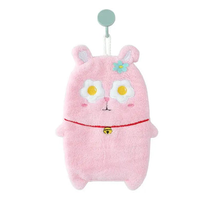 Cute cartoon animal hand towel thickened plush kitchen towel