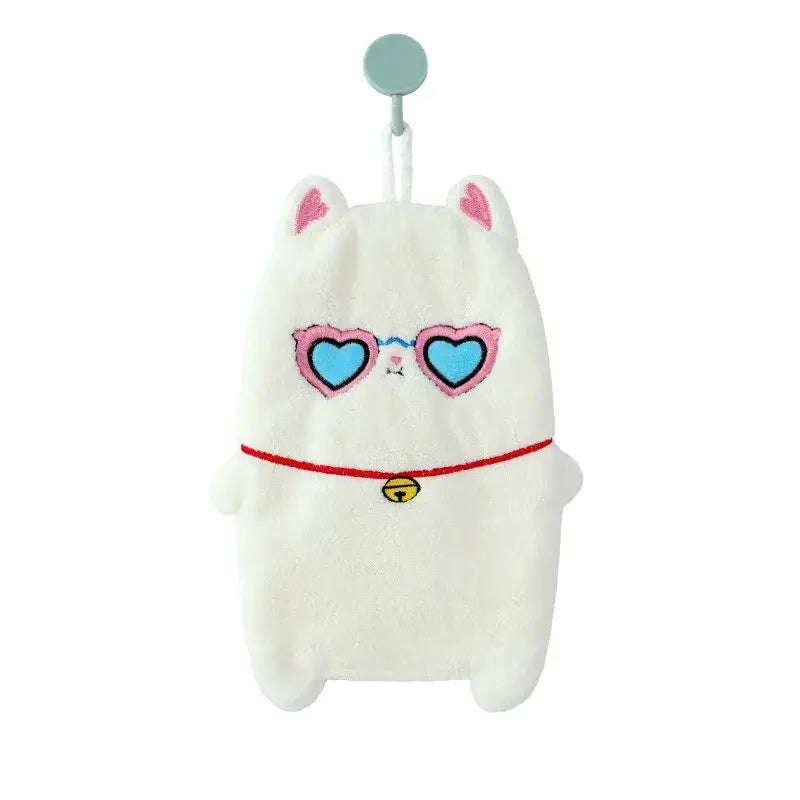Cute cartoon animal hand towel thickened plush kitchen towel