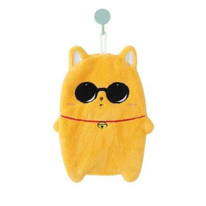Cute cartoon animal hand towel thickened plush kitchen towel