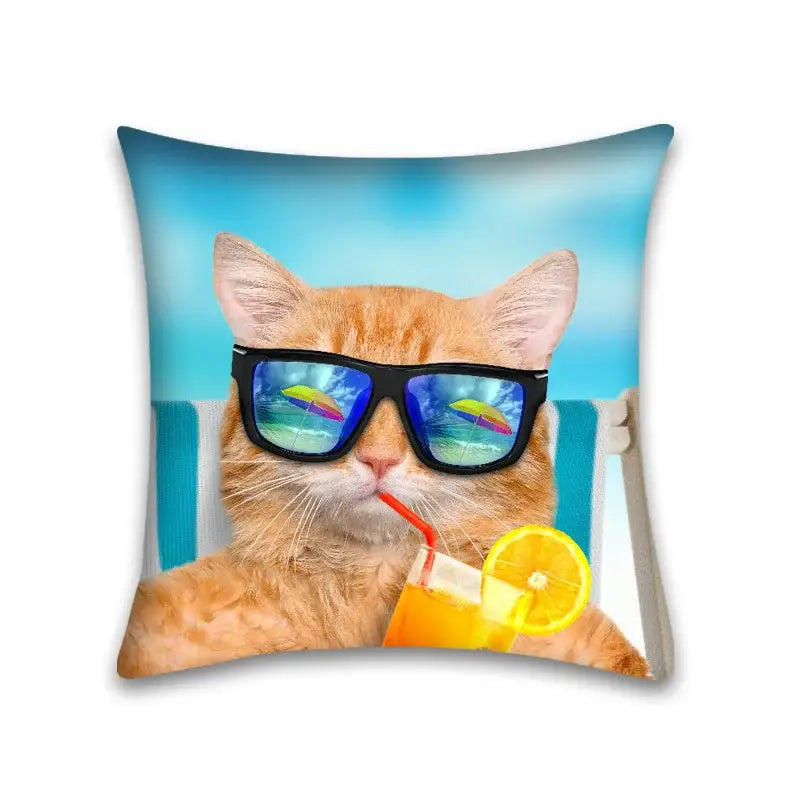 Cute cat anime pillow case – bedroom and living room square cushion
