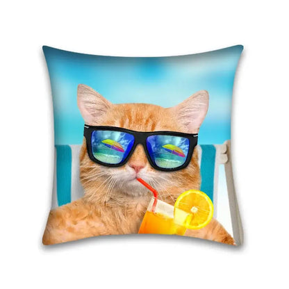 Cute cat anime pillow case – bedroom and living room square cushion