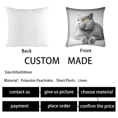 Cute cat anime pillow case – bedroom and living room square cushion