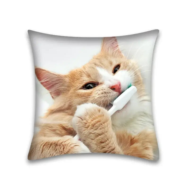 Cute cat anime pillow case – bedroom and living room square cushion