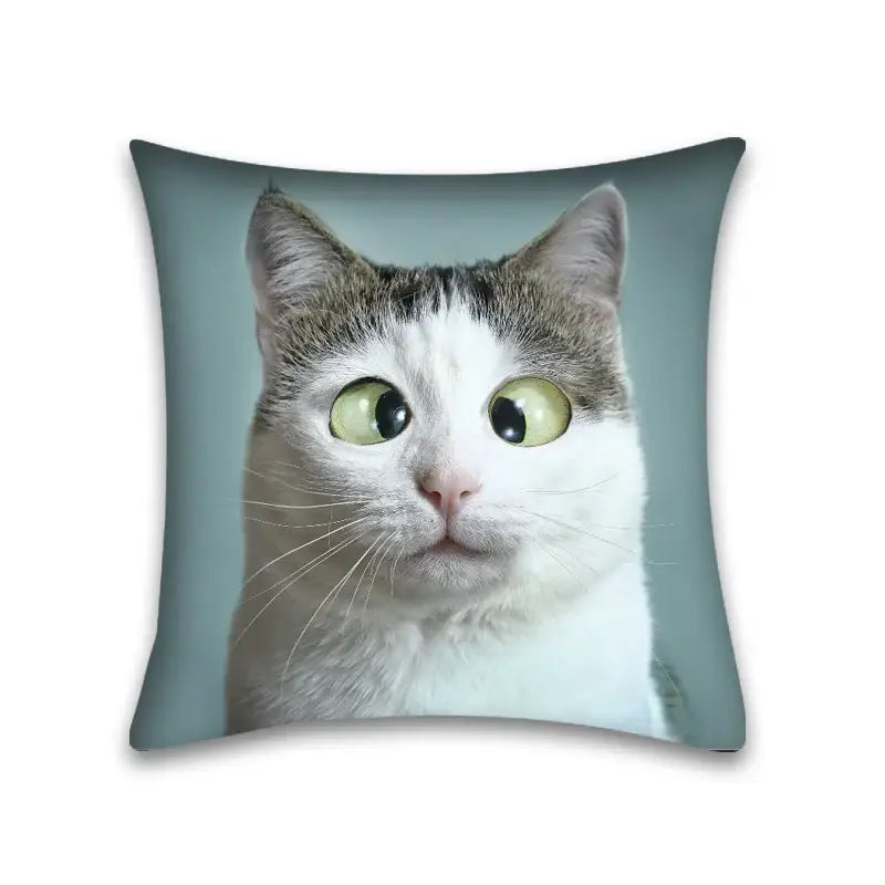 Cute cat anime pillow case – bedroom and living room square cushion