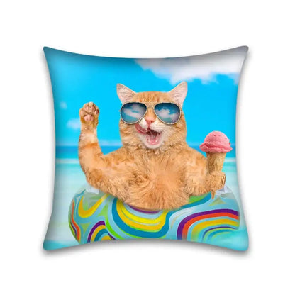 Cute cat anime pillow case – bedroom and living room square cushion
