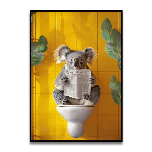 DecorBites™ Cute Cat Bathroom Canvas Wall Art
