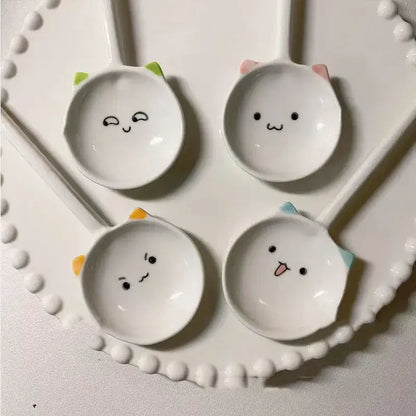 Cute cat ceramic spoon – kitchen and dining room dessert server