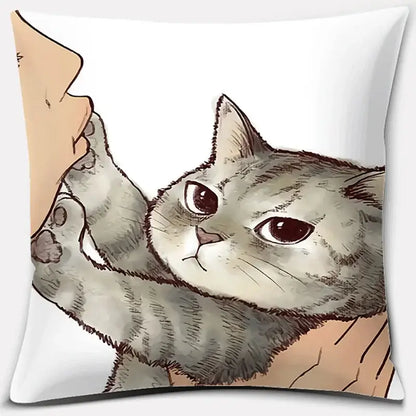 Cute cat kiss love cartoon pillowcase set – bedroom decor