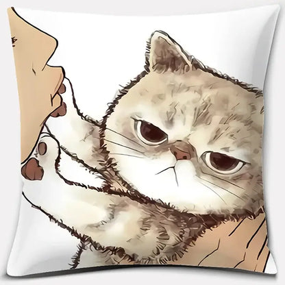 Cute cat kiss love cartoon pillowcase set – bedroom decor