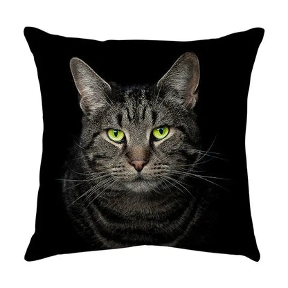 Cute cat sofa cotton linen cushion cover living room pillow case