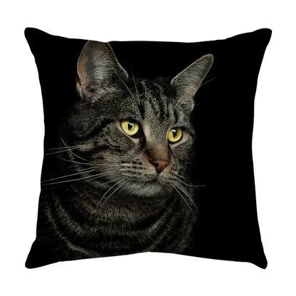 Cute cat sofa cotton linen cushion cover living room pillow case