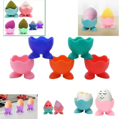 Cute colorful silicone egg cup holder kitchen breakfast tool