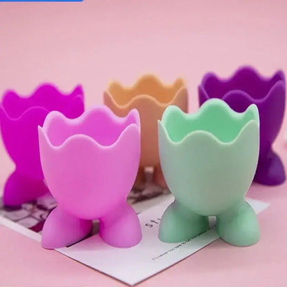 Cute colorful silicone egg cup holder kitchen breakfast tool
