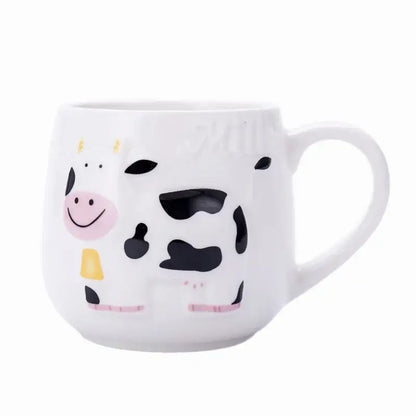 Cute cow ceramic mug kitchen 3d animal coffee cup white & black