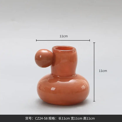 Cute glass ball candle holder living room ceramic decor