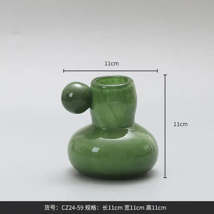 Cute glass ball candle holder living room ceramic decor