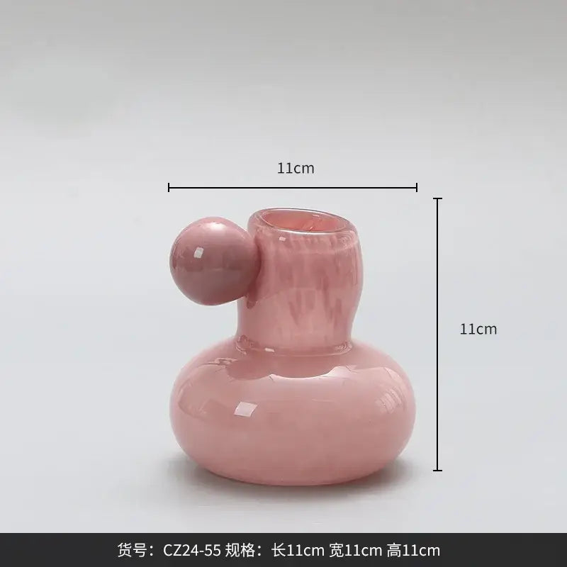 Cute glass ball candle holder living room ceramic decor