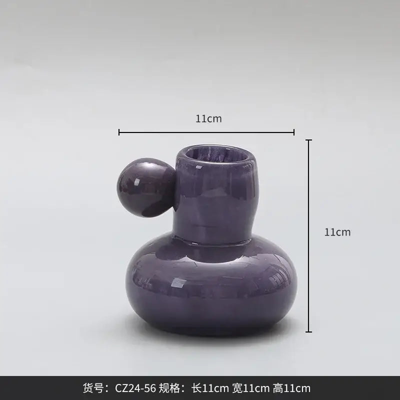 Cute glass ball candle holder living room ceramic decor