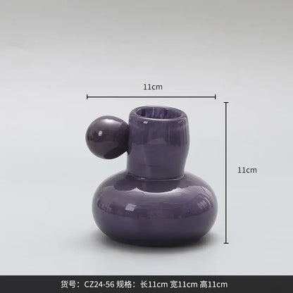 Cute glass ball candle holder living room ceramic decor