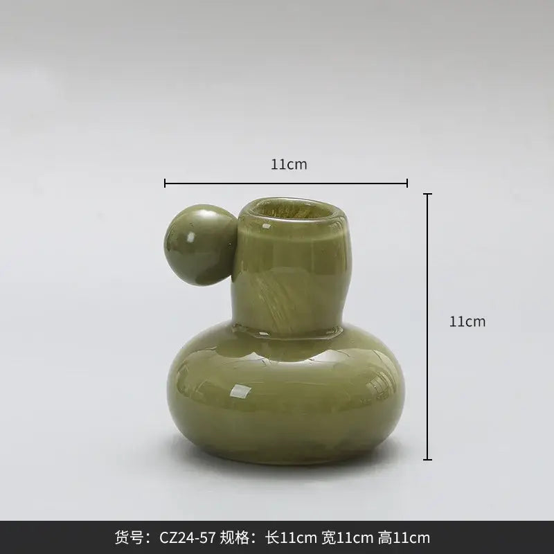Cute glass ball candle holder living room ceramic decor