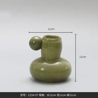 Cute glass ball candle holder living room ceramic decor
