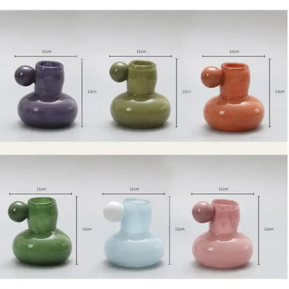 Cute glass ball candle holder living room ceramic decor