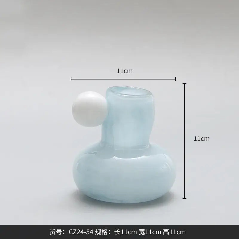 Cute glass ball candle holder living room ceramic decor