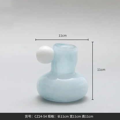 Cute glass ball candle holder living room ceramic decor