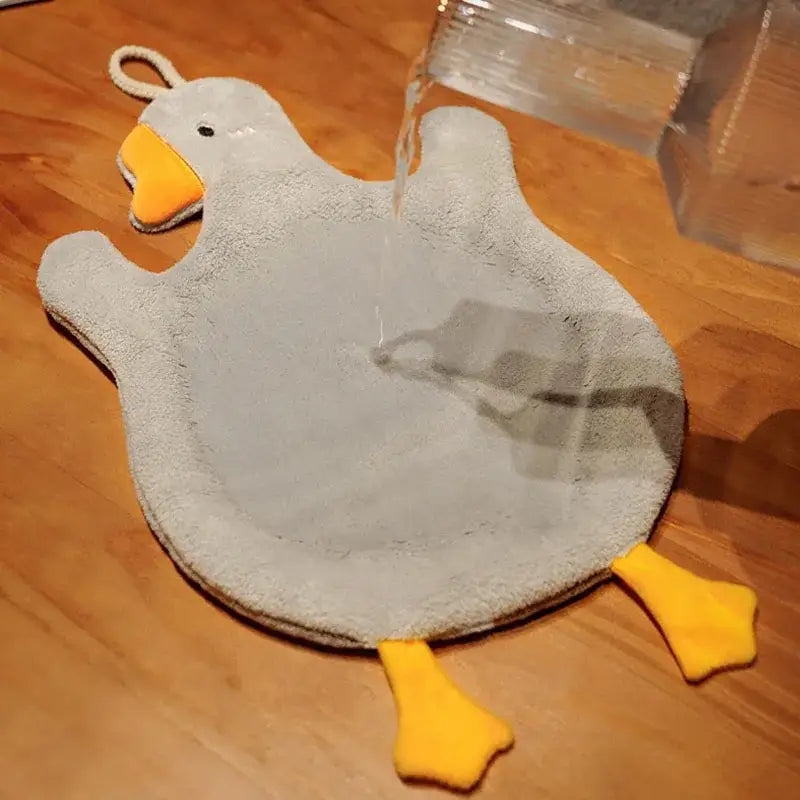 Cute goose microfiber hand towels white & gray bathroom decor
