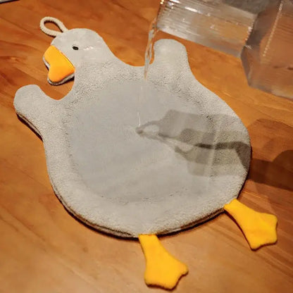 Cute goose microfiber hand towels white & gray bathroom decor