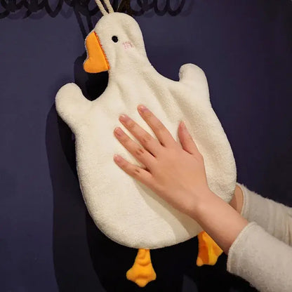 Cute goose microfiber hand towels white & gray bathroom decor
