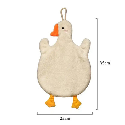 Cute goose microfiber hand towels white & gray bathroom decor