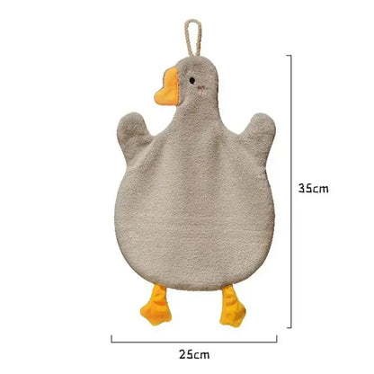 Cute goose microfiber hand towels white & gray bathroom decor