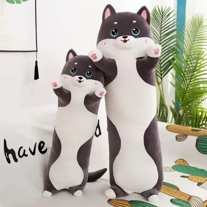 Cute gray & white husky dog body pillow bedroom decor