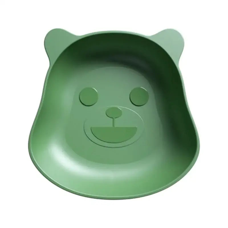 Cute green bear shape fruit plate set of 4 kitchen snack dish