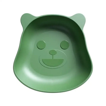 Cute green bear shape fruit plate set of 4 kitchen snack dish