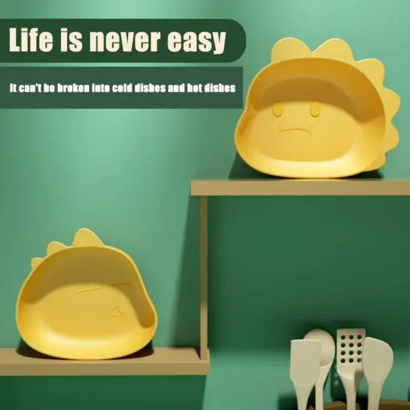 Cute green bear shape fruit plate set of 4 kitchen snack dish
