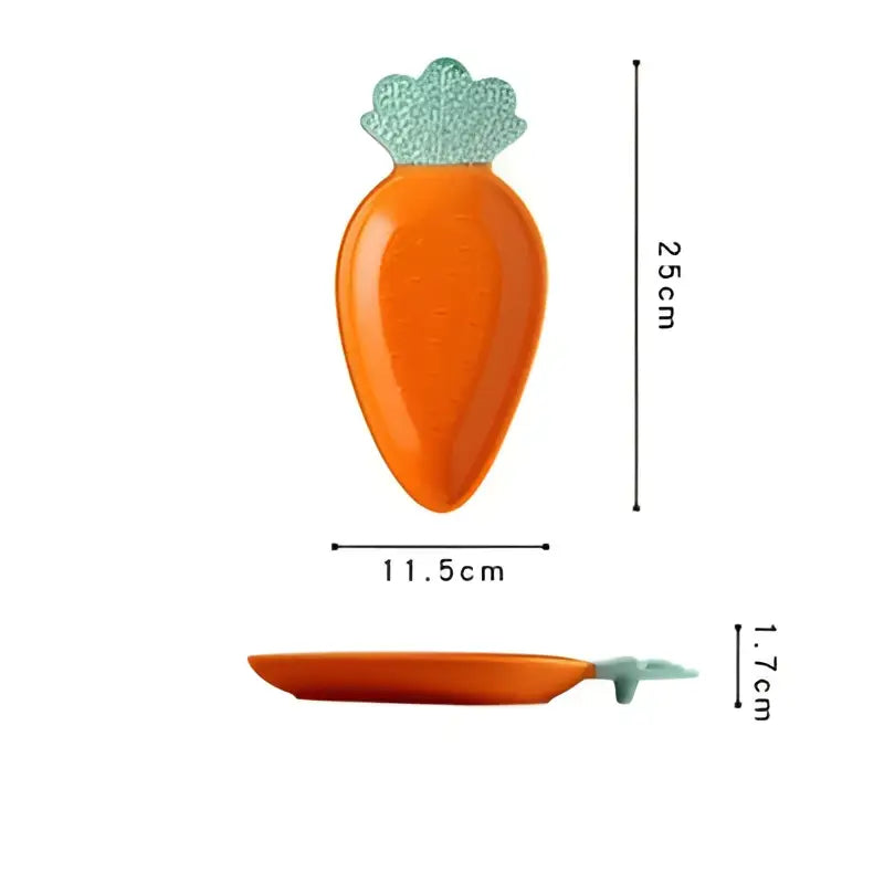 Cute orange & green carrot ceramic tableware set dining room dish